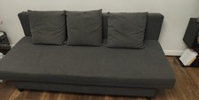IKEA 3 Seater Sofa Bed With Cushions Grey