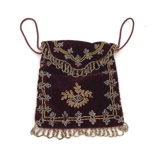 Antique beaded burgundy - &, red