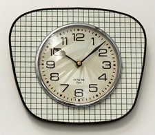 NEW 25cm Retro Wall Clock - Vintage Style White Mid Century Style French Formica