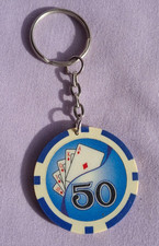 Vintage Poker Chip Cards Gambling Key Ring Key Chain #2