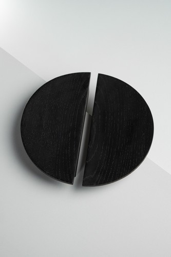 Oak half moon cabinet pull - half,