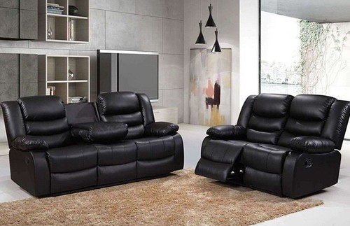 Roma black leather recliner - roma,