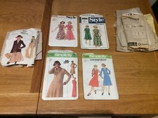 5 Sewing Patterns Vintage +extras ,dresses,clothes,crafts,sewing,stitching .