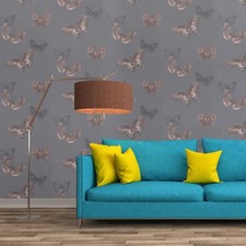 Arthouse Exclusive Marian Glitter Butterfly Motif Pastel Decorative Wallpaper