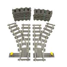 Lego® TRAIN Tracks 9V Railway 4531 4520 Switch Points 18 curved Track Rail DARK-