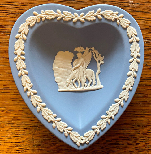 Wedgwood blue jasperware heart - blue,