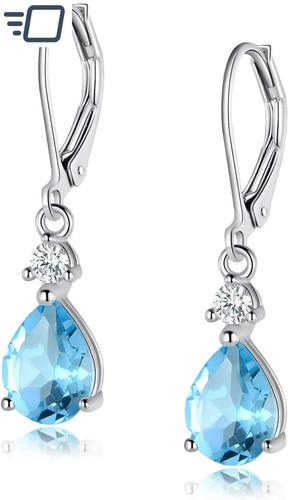 Sterling silver earrings blue - silver,