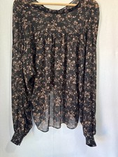 Asda George floral long sleeve top black Size 16
