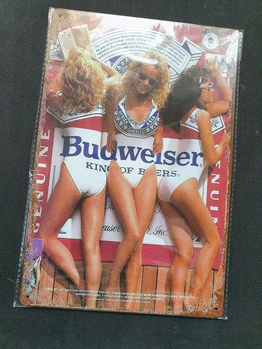 Budweiser girls metal sign - budweiser,