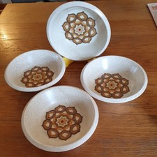 4 Vintage Royal Worcester Palissy Kalabar Cereal / Dessert Bowls  Retro 70's