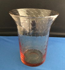 Vintage Thomas Webb Amber Bubble Vase