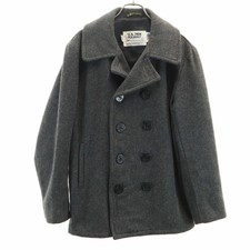 Schott Schott Made In Usa Wool Blend U.S.740N Pea Coat 38 Dark Gray Me