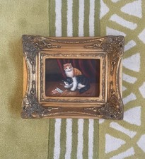 Original Two Kittens Oil Painting by G Roy