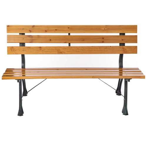Park bench with wooden slats - bench,