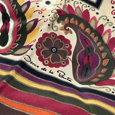 VTG Oscar De La Renta 100% Silk Scarf Accessory Street 29" Square Fall Paisley