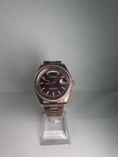 Automatic Watch Miyota 8285 Custom Mod Rose Gold Day Date Chocolate Dial