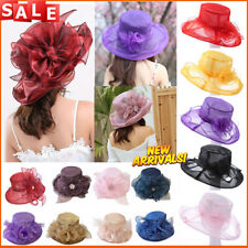 Women Wide Brim Sun Hat Ladies Tea Party Kentucky Derby Noble Church Wedding Cap