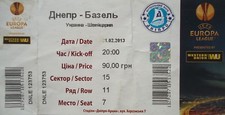 Ticket UEFA EL 2012/13 Dnieper