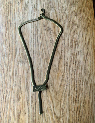 Gold cord choker necklace - cord,