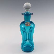 Holmegaard / Kastrup Jacob Bang Blue Glass 5.75" 'Cluck Cluck' Bottle