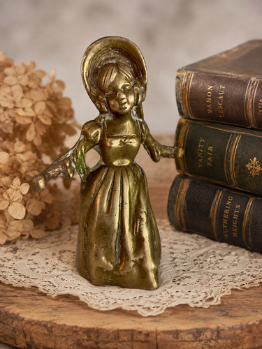 Vintage brass lady bell - brass,