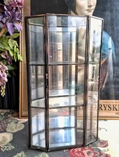 Vintage Glass Curio Cabinet Display Mirror Back 33cm 13" Tall