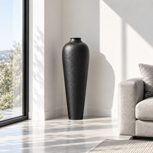 Matt black hammered - black, steel