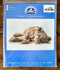 DMC Cross Stitch Kit - Pollyanna Pickering - ‘Mischief’ Lion Cub. 20 x 10cms