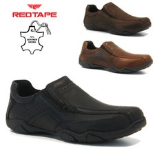 MENS RED TAPE LEATHER SLIP ON