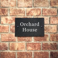 Personalised Rustic Slate House Gate Sign Door Number Plaque for Wall Outside
