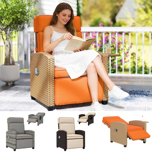 Rattan garden recliner - garden,