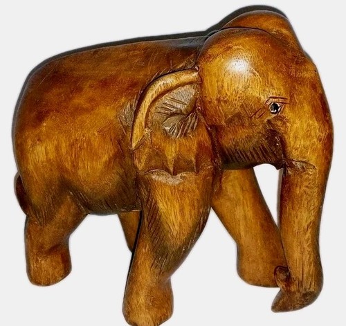 Vintage wooden elephant - vintage,