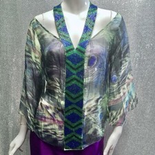 Vtg Y2K sheer silk beaded