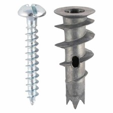 METAL PLASTERBOARD CAVITY WALL SPEED FIXING PLUGS SELF DRIVE INCLUDING SCREWS 