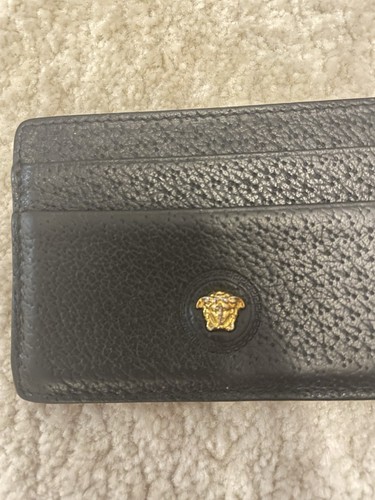 Versace black leather medusa - leather,