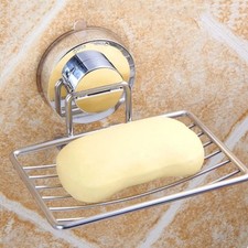 Stainless Steel Soap Dish Strong Bathroom Soap Tray Holder Vacuum Suction Cup UK
