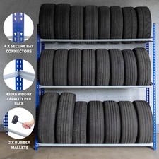 2 Tyre Wheel Racking Shelving Storage Garage Mechanic Workshop Heavy Duty 3 Tier