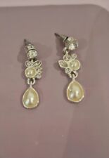 Gold Hollywood Glamour, Red Carpet Bridal Prom Pearl Crystal Chandelier Earrings