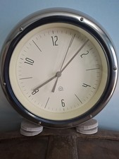 Habitat Grey Silver Cream Vintage Wall Clock Retro Diner Bar Vgc