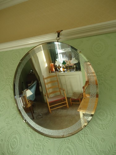 Vintage round wall mirror - round,