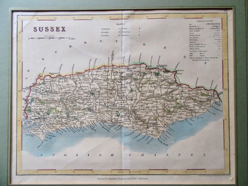 Sussex map c1842 - map:,