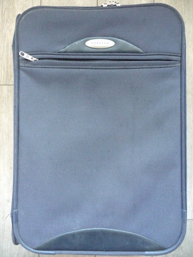 Navy blue trolley suitcase - blue,