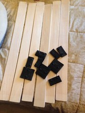 6 x wooden sprung bed slats with fittings double size bed