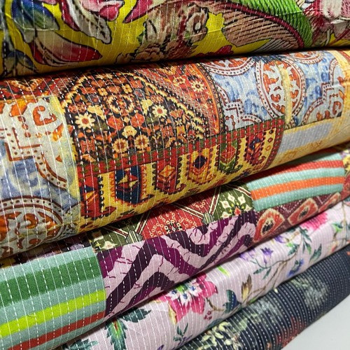 Kantha batik cotton fabric - kantha,