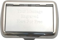 Personalised Tobacco Tin With Paper Holder Chrome Free Engraving