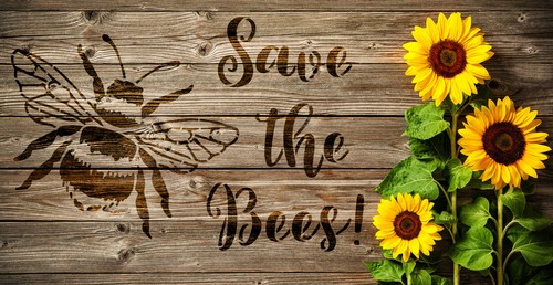 Bees stencil word - word, quote
