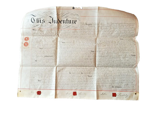 Victorian vellum indenture - victorian,