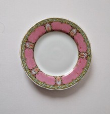 VINTAGE VICTORIA CZECHOSLOVAKIA PLATE – PINK AND GREEN SURROUND