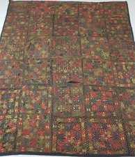 Vintage Traditional Indian Kutch Embroidery Mirror Work Decorative Panel 222x195