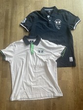 2 X LA MARTINA BUENOS AIRES S/S POLO SHIRTS (NAVY BLUE + WHITE) - BOTH SIZE XXL